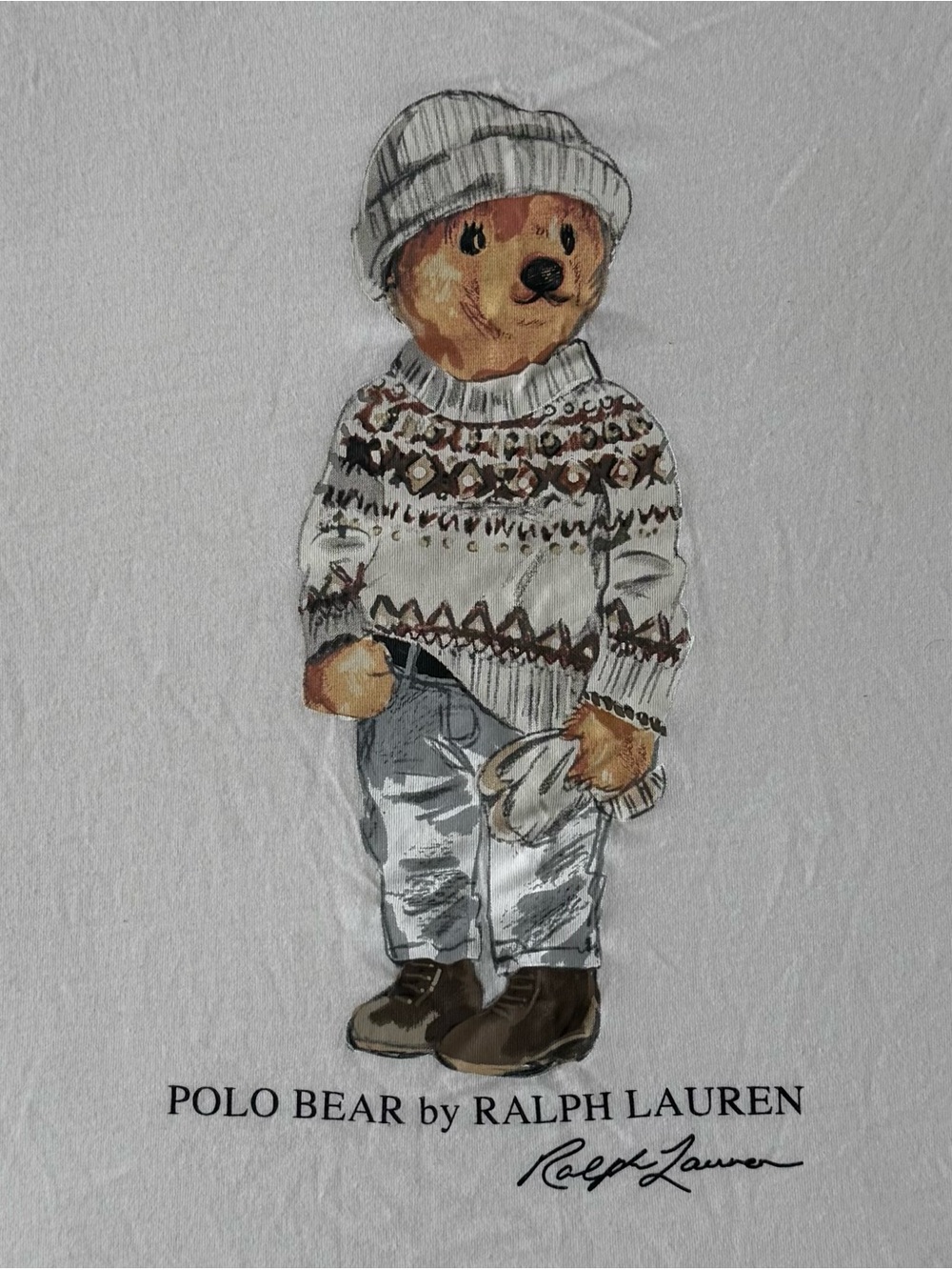 Polo Ralph Lauren Polo Bear Sweater Bear Graphic Tee White Women Size Medium - Picture 4 of 14